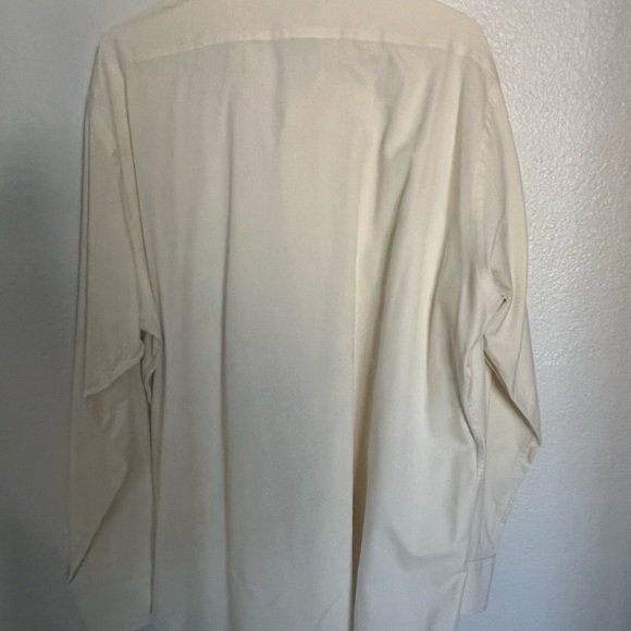 Mens Light Yellow Saks Fifth Avenue Slim Fit Dress Shirt - Picture 2 of 7